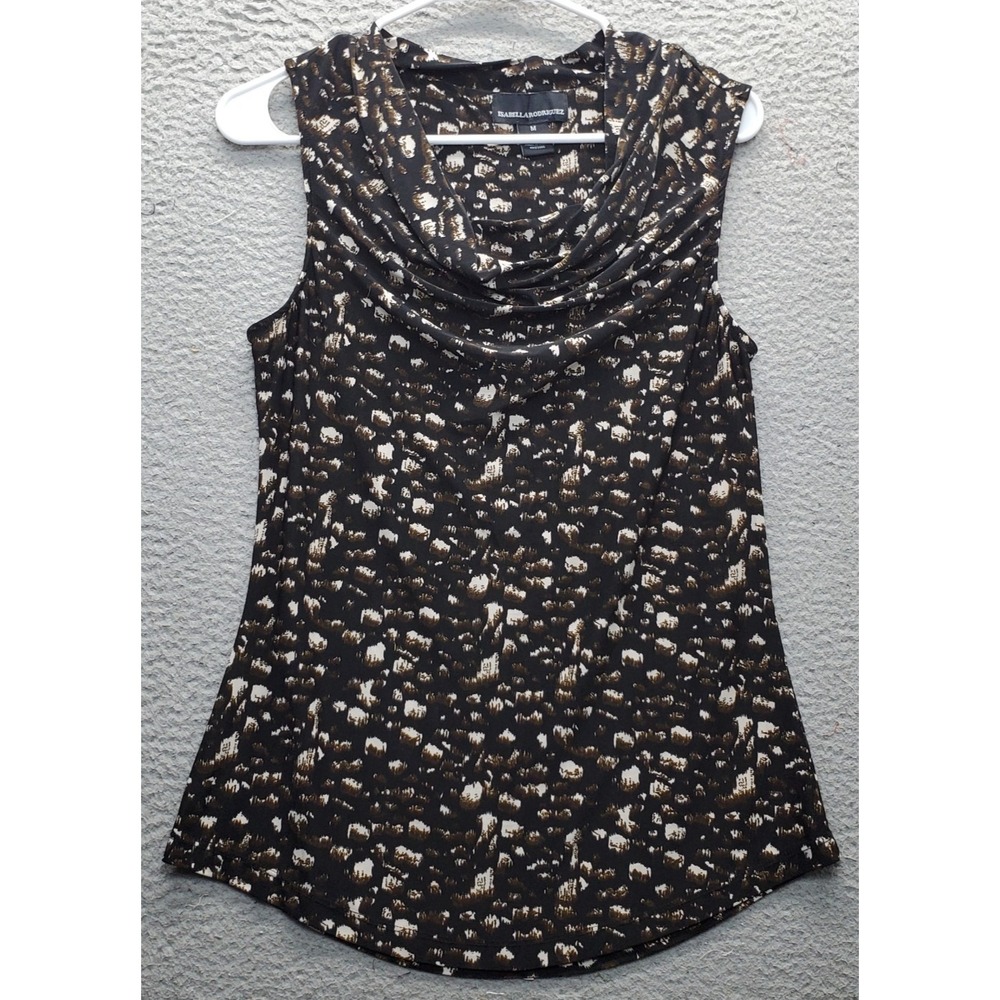 Isabella Rodriguez Tank Top Women's M Multi Printed Stretch Sleeveless Cowl Neck